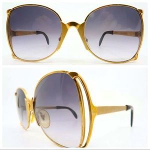 Vintage 1970s Neostyle Sunglasses, Gold Metal, Mod Society, Germany